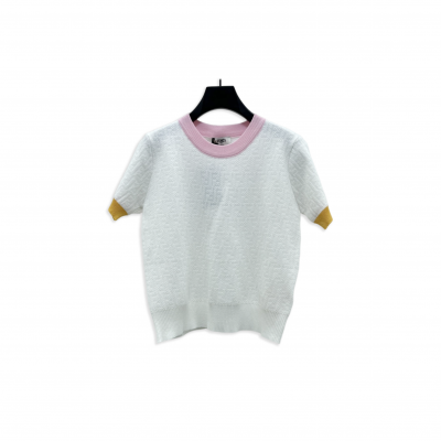 FENDI CREW NECK KNITTED SHORT SLEEVE